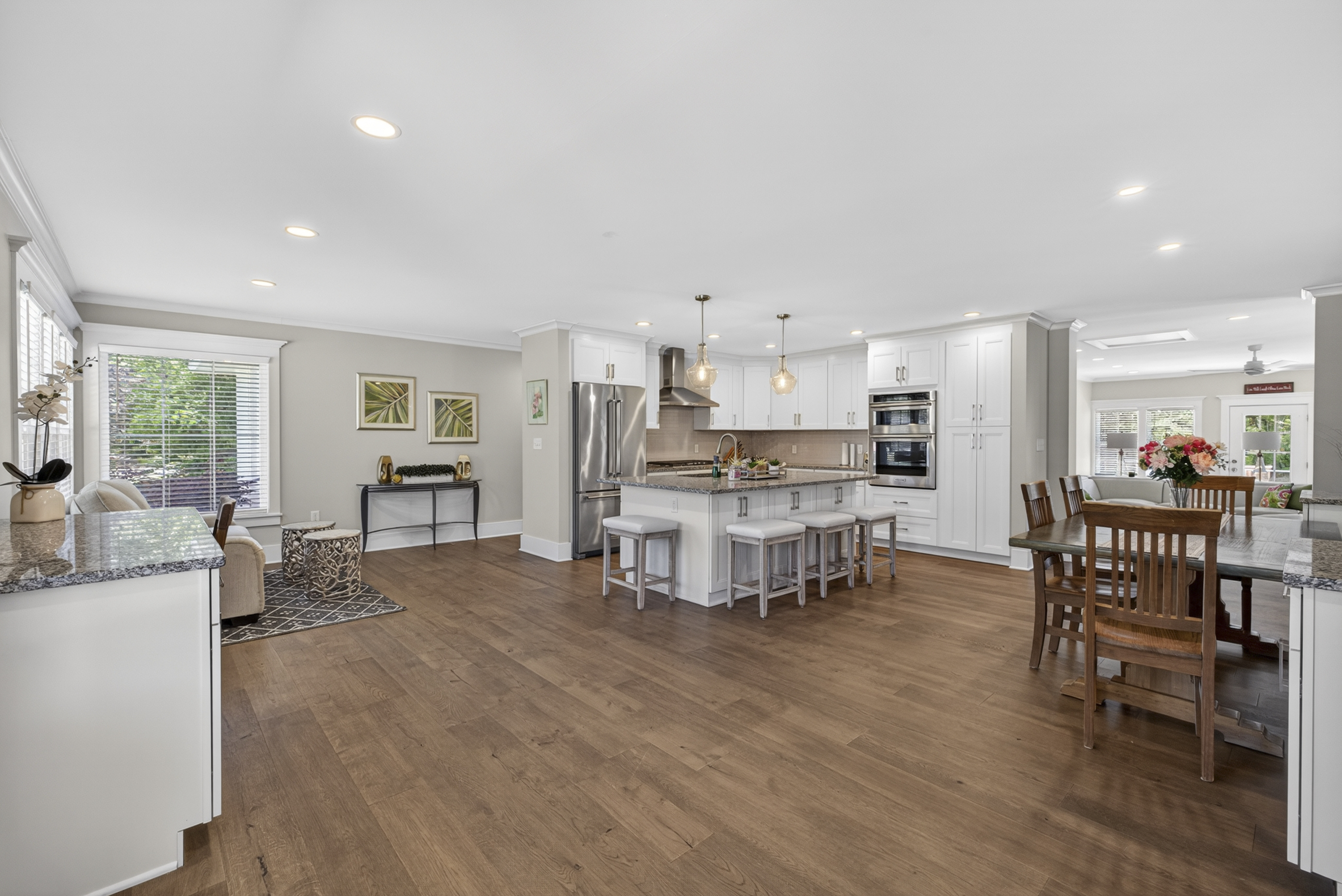 Open kitchen and living area